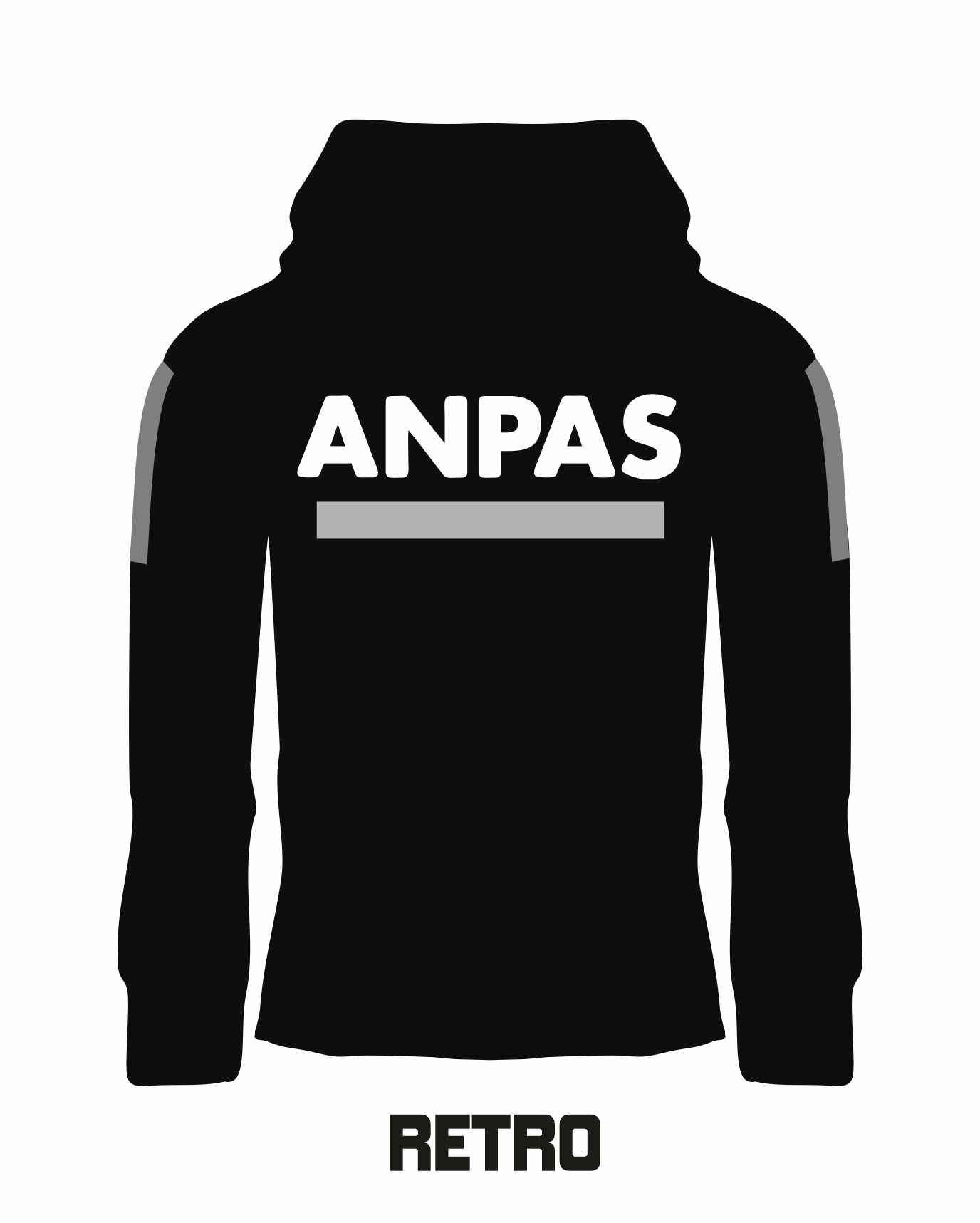 Felpa NERA con cappuccio ANPAS alta visibilità rifrangente