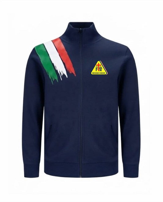 Felpa ITA zip blu scuro Misericordie