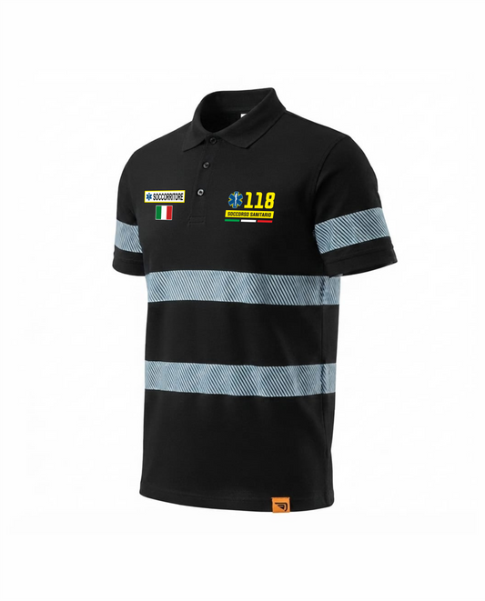 Polo FORAN blu nera Alta visibilità Rifrangente blu scuro del 118 (Copia)