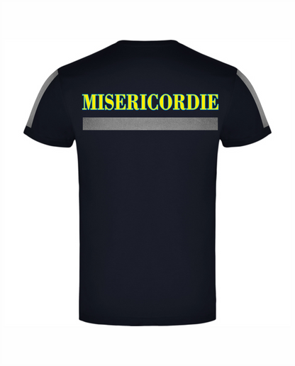 T-shirt blu scuro Misericordie alta visibilità