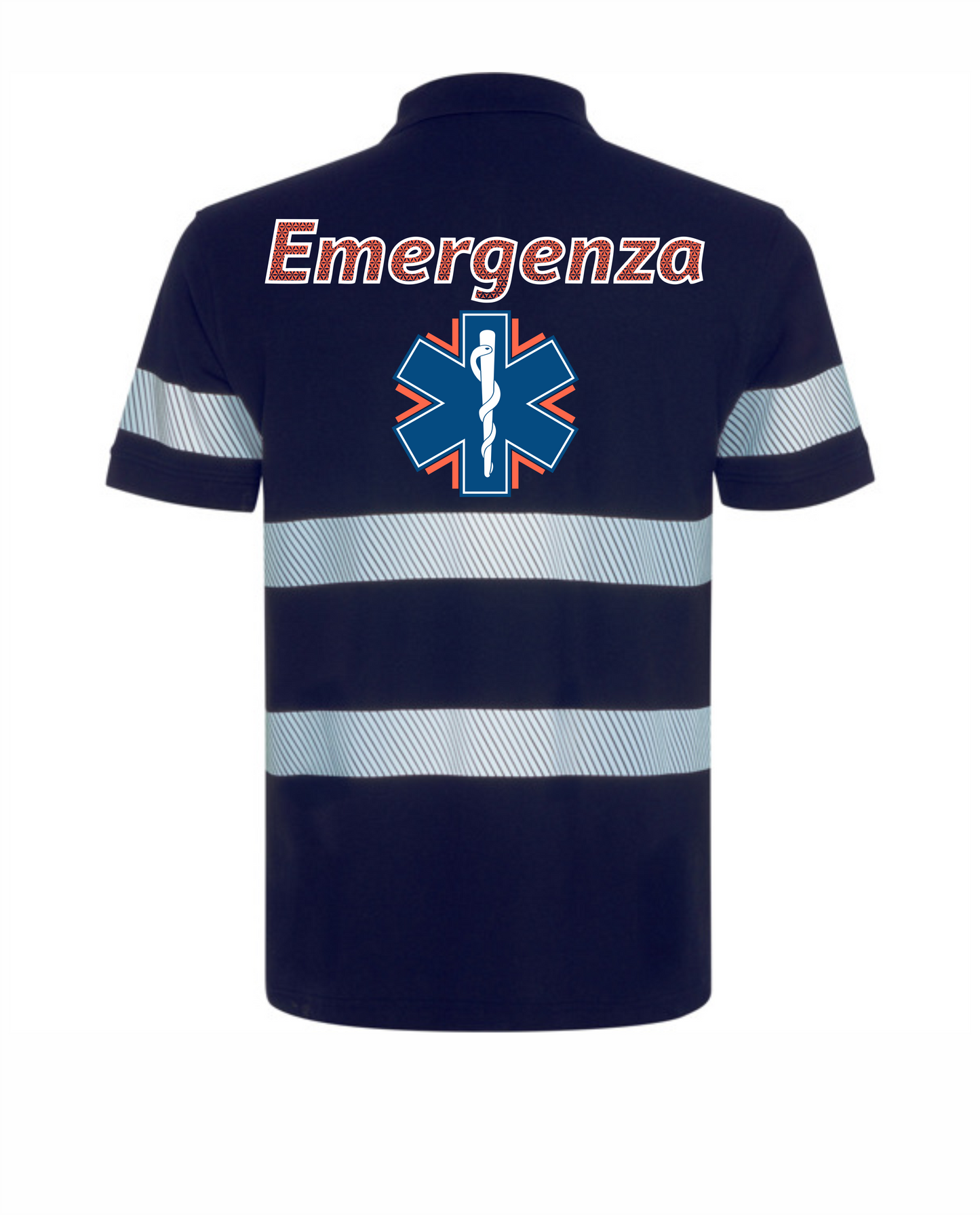 Polo FORAN blu scuro Alta visibilità Rifrangente blu scuro del 112