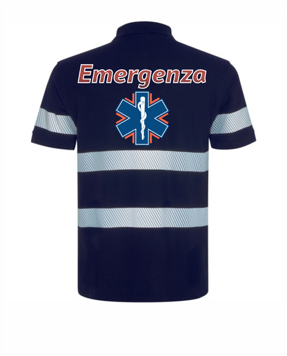 Polo FORAN blu scuro Alta visibilità Rifrangente blu scuro del 112