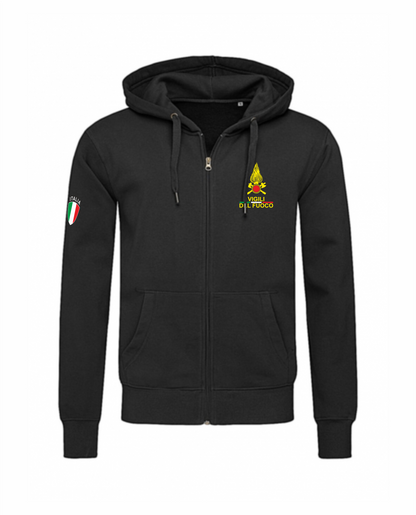 Felpa con cappuccio e zip dei Vigili del Fuoco