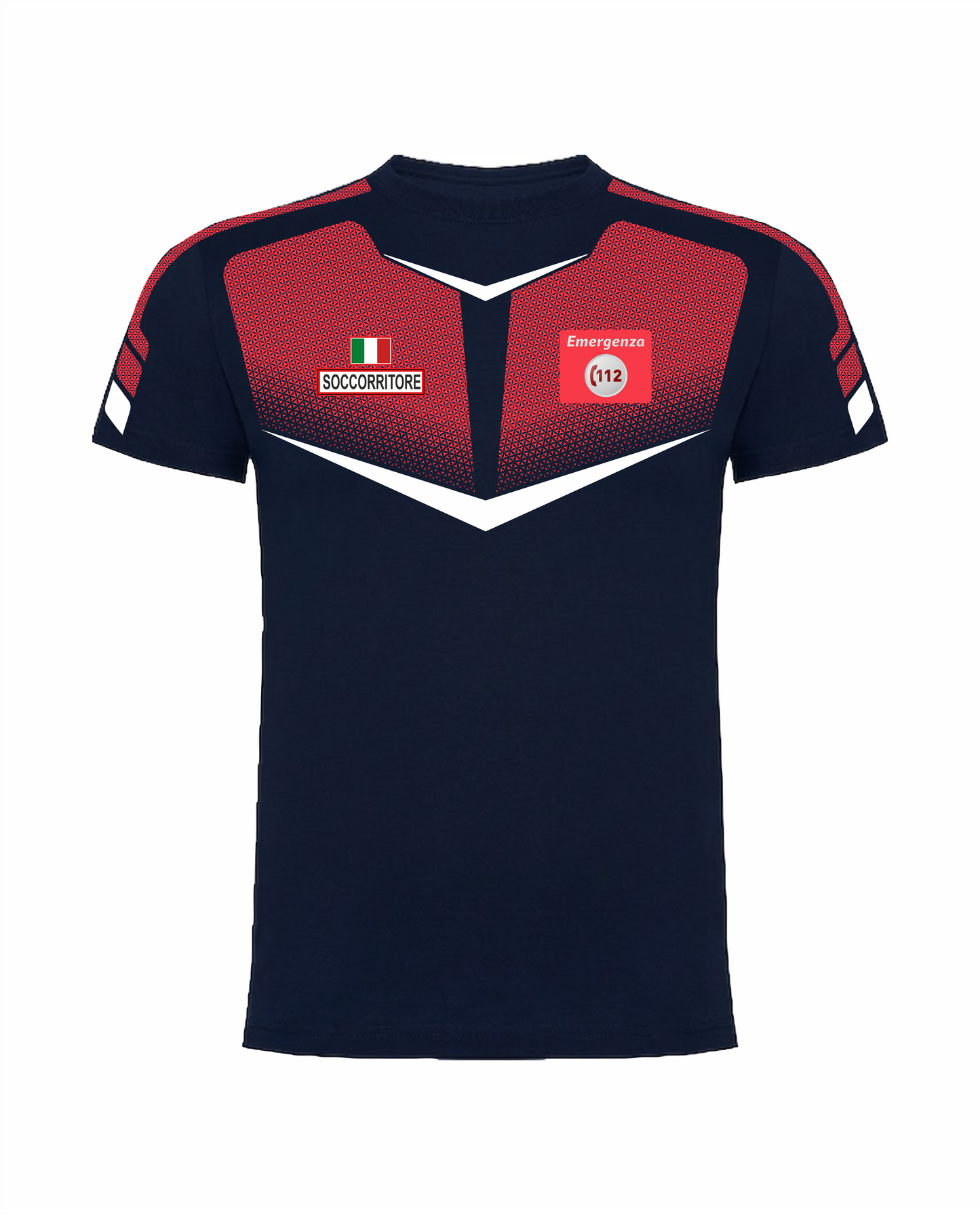 T-shirt Tecnica TRF del 112 blu/rosso sanitario