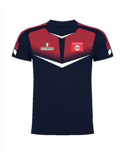 T-shirt Tecnica TRF del 112 blu/rosso sanitario