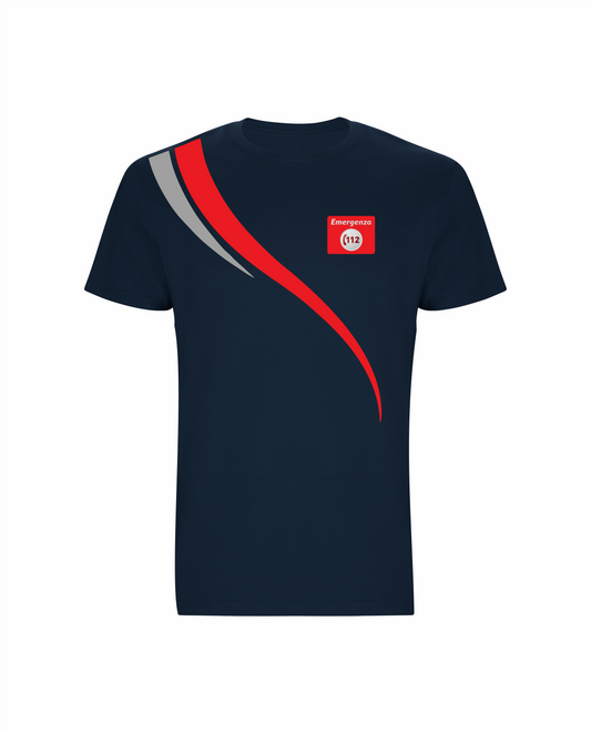 D04 T-shirt LINEAR blu scuro 112