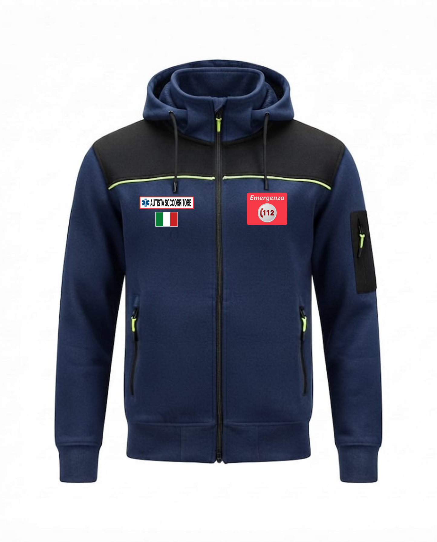 Felpa OREGON blu scuro zip e cappuccio del 112