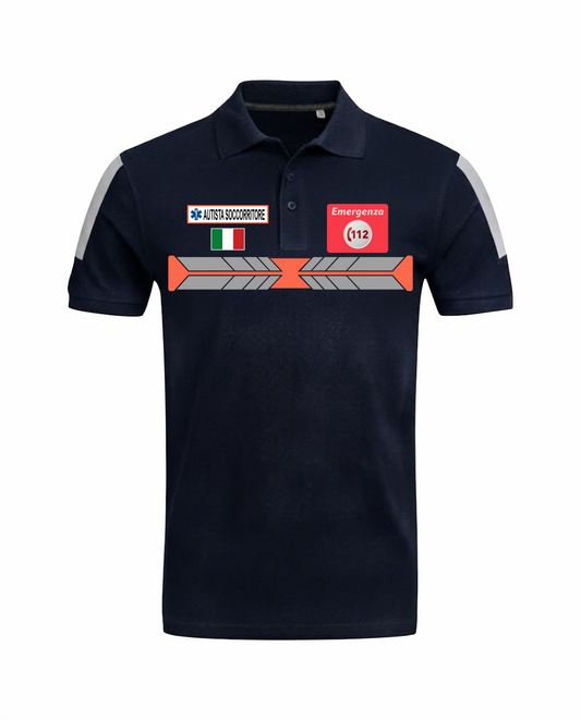 Polo ad Alta visibilità Rifrangente blu scuro del 112