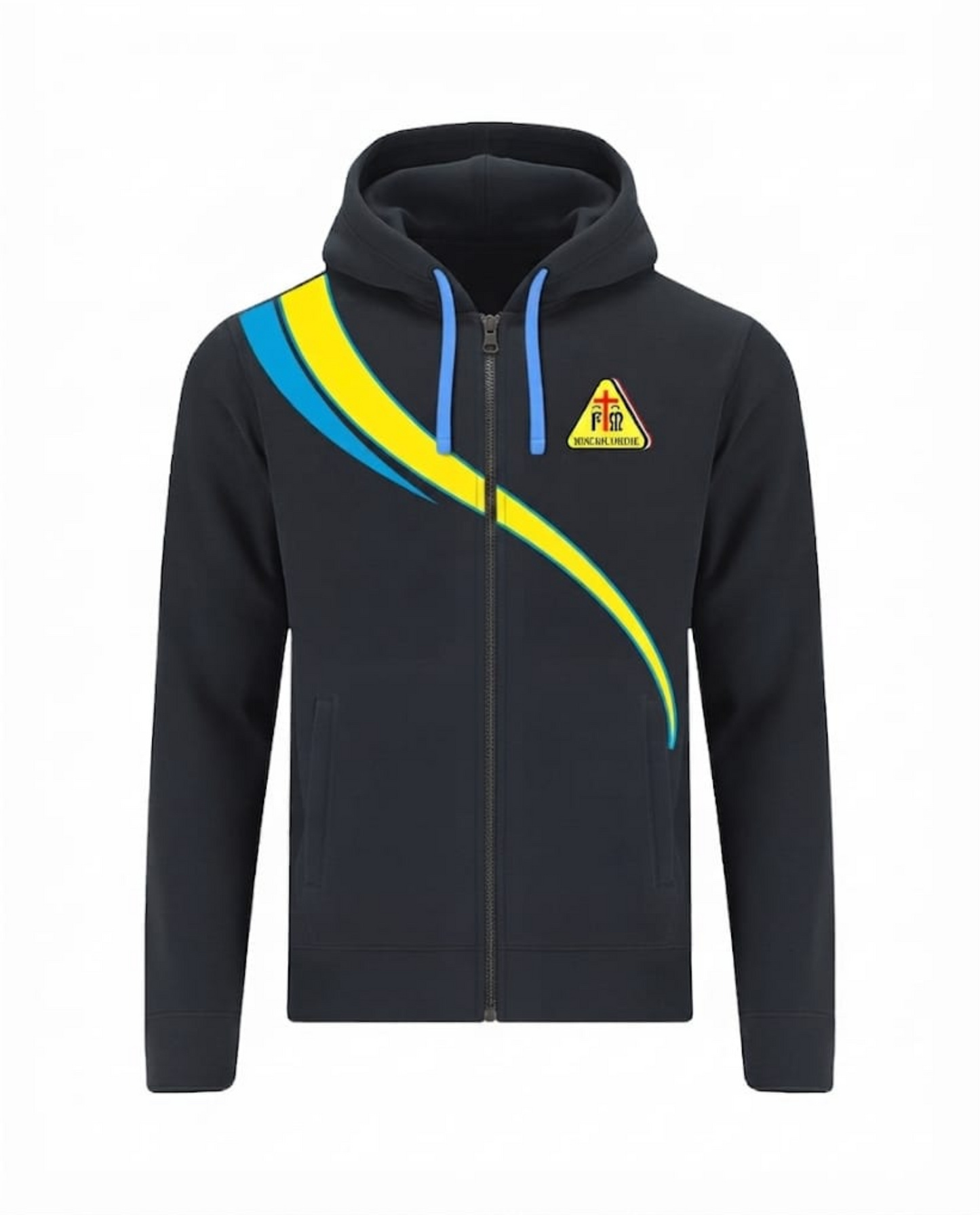 Felpa LINEAR con cappuccio  e zip blu scuro Misericordie