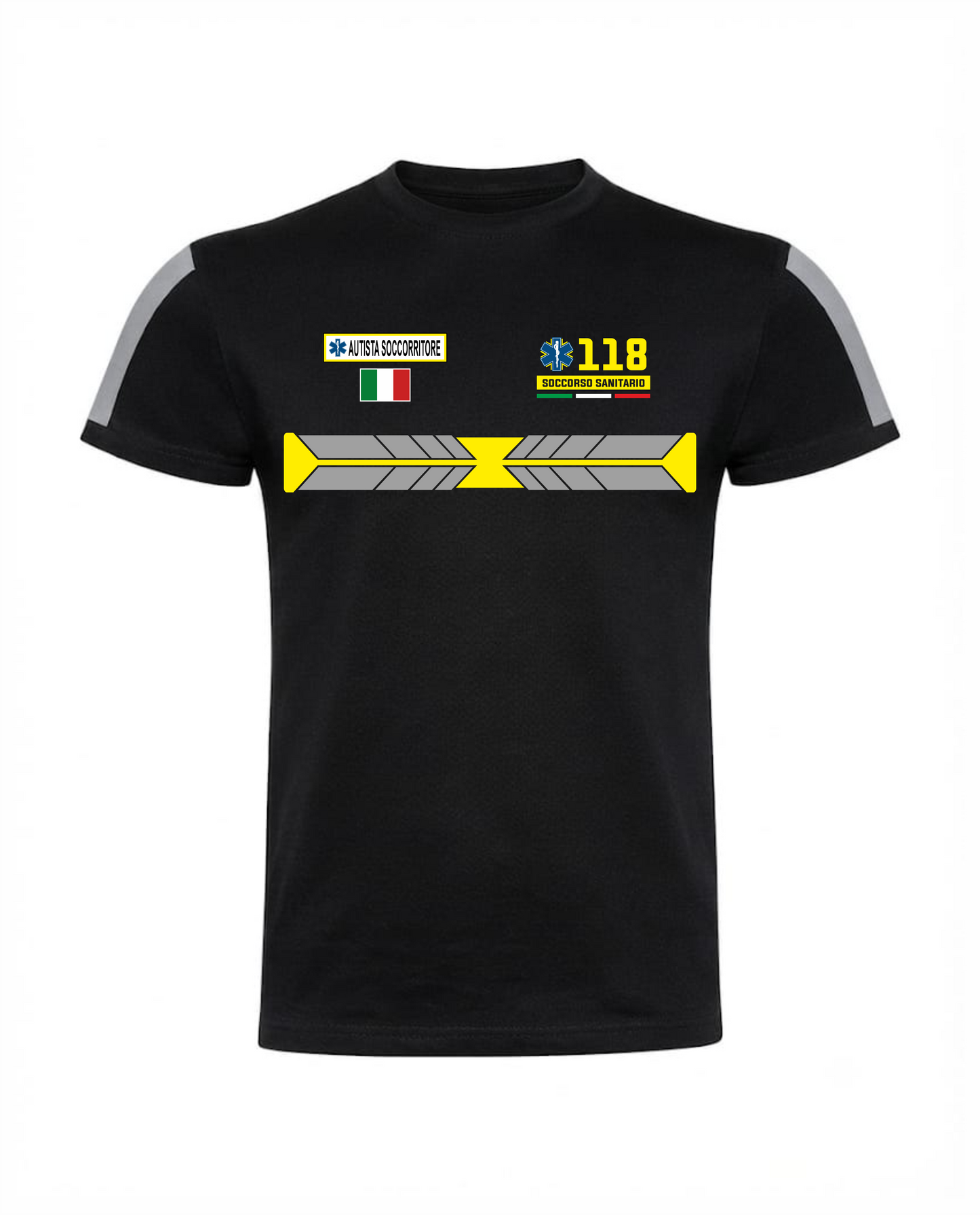 T-shirt nera 118 alta visibilità