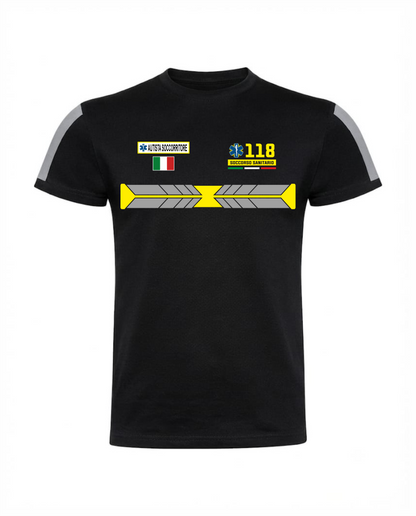 T-shirt nera 118 alta visibilità