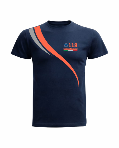 T-shirt LINEAR blu scuro 118