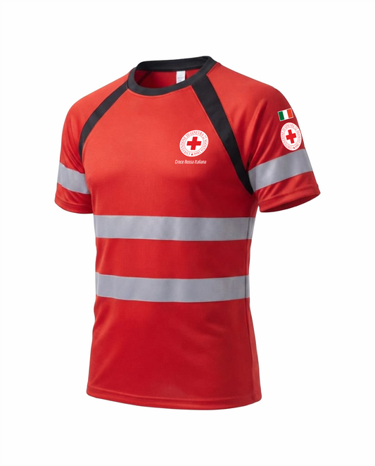 Z08 Maglia Tecnica  Alta Visibilità CROCE ROSSA ITALIANA