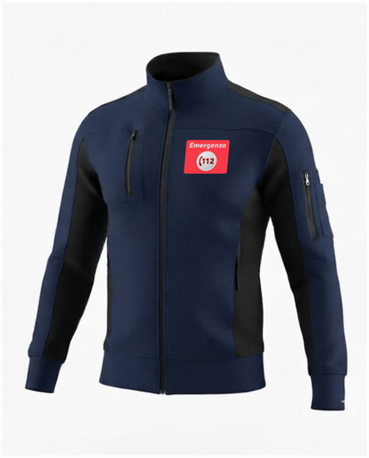 Felpa Cambridge blu scuro zip del 112