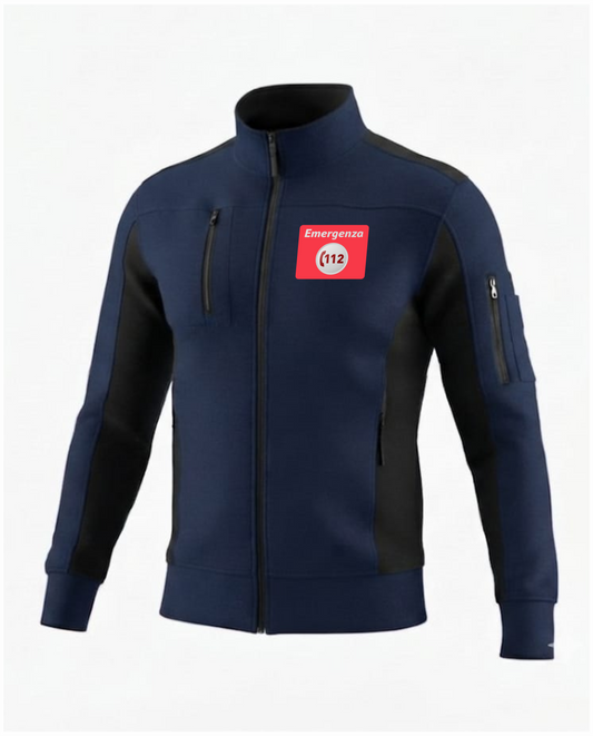 Felpa Cambridge blu scuro zip del 112