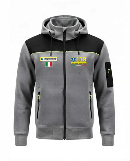 Felpa OREGON grigia zip e cappuccio del 118