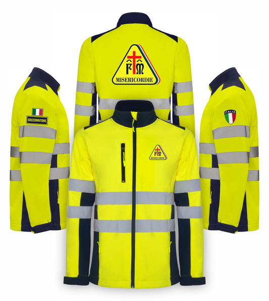 Giacca softshell alta visibiltà delle Misericordie