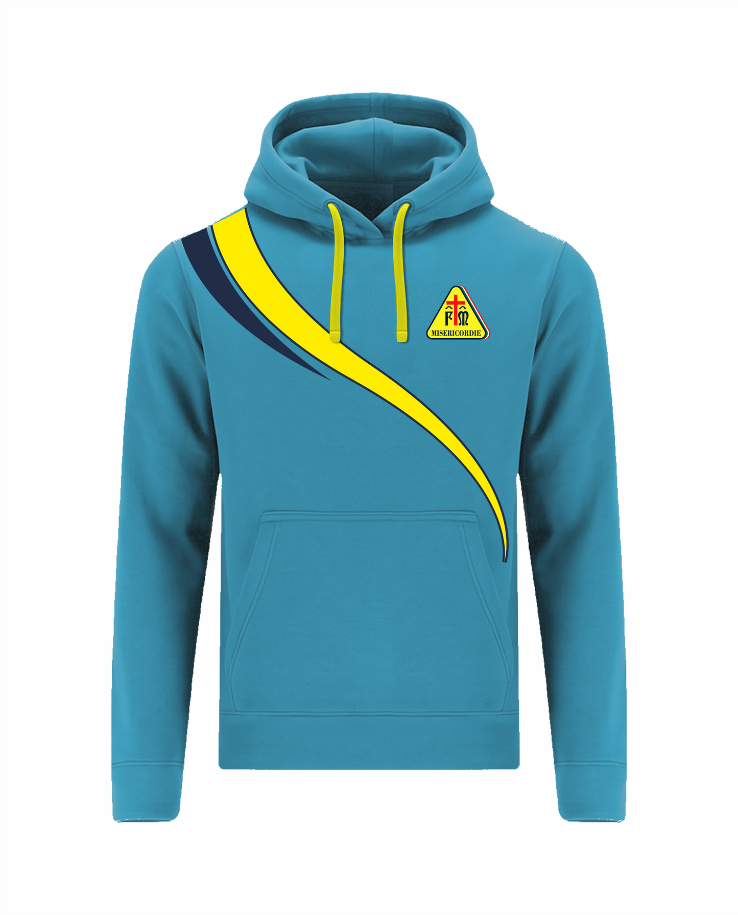 Felpa LINEAR con cappuccio azzurra Misericordie