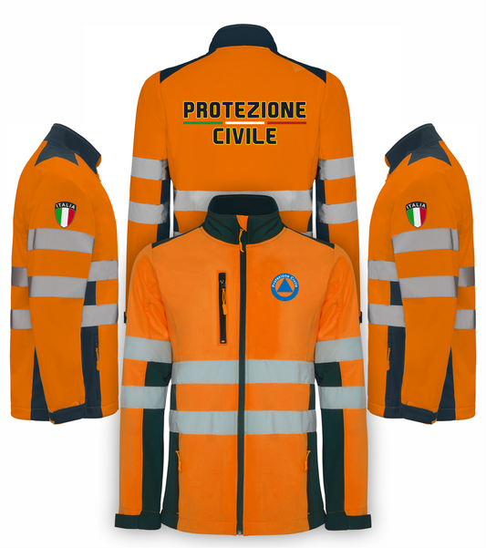 Giacca softshell alta visibiltà della Protezione civile