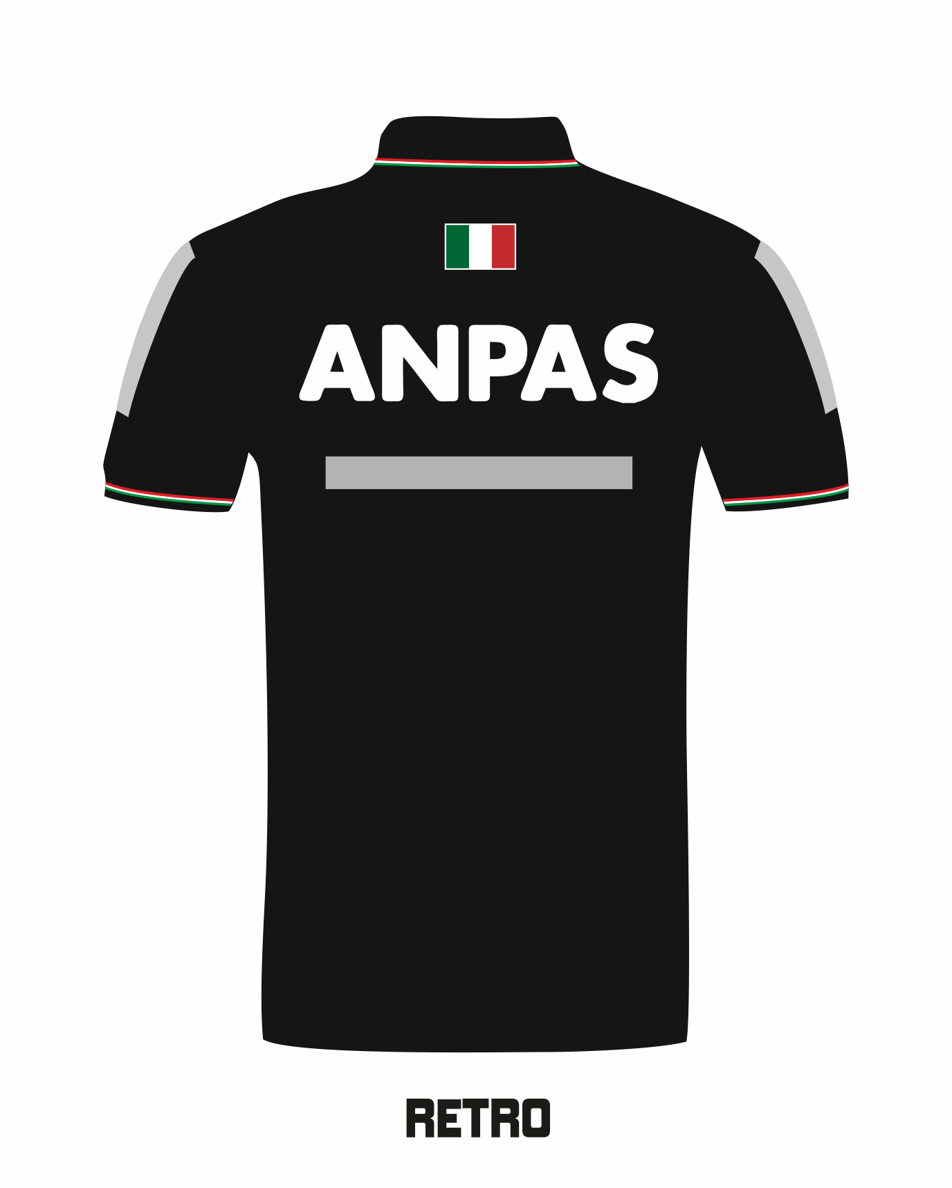 Polo con bordini tricolore ANPAS alta visibilità rifrangente