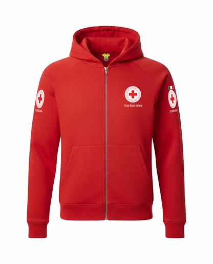 Felpa cappuccio e zip