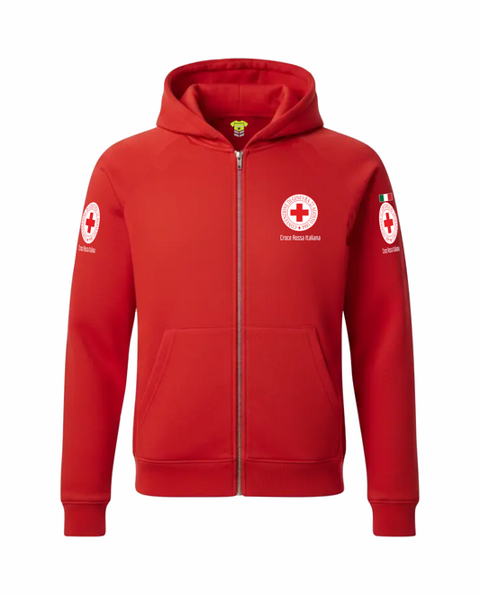 Felpa cappuccio e zip