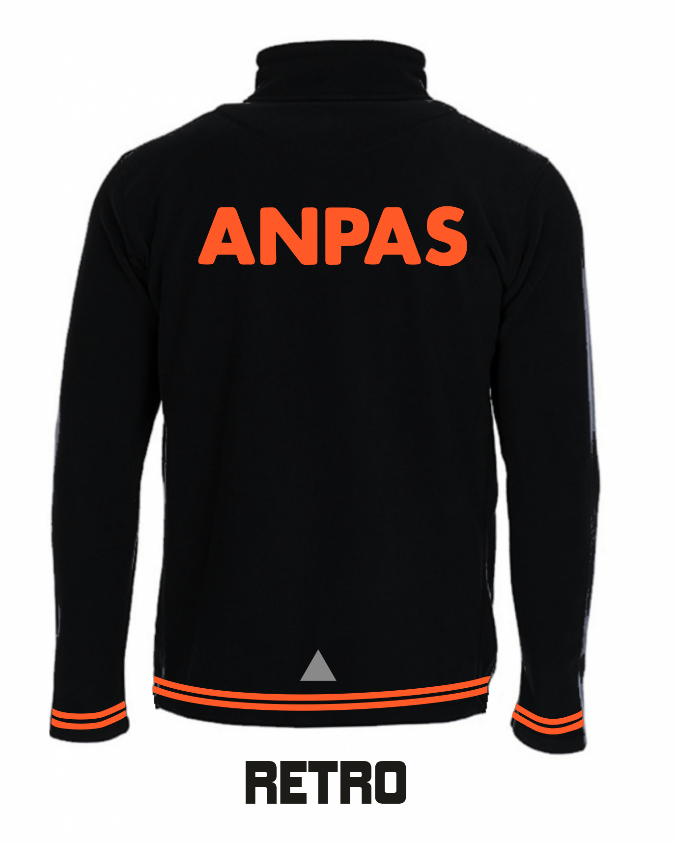 Felpa con zip nera con bordini fluo ANPAS alta visibilità rifrangente