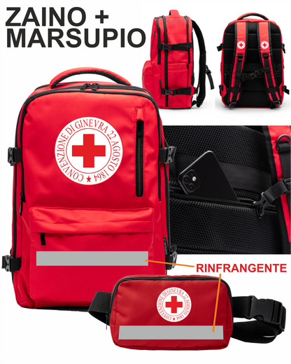 ZAINO + MARSUPIO della Croce Rossa Italiana