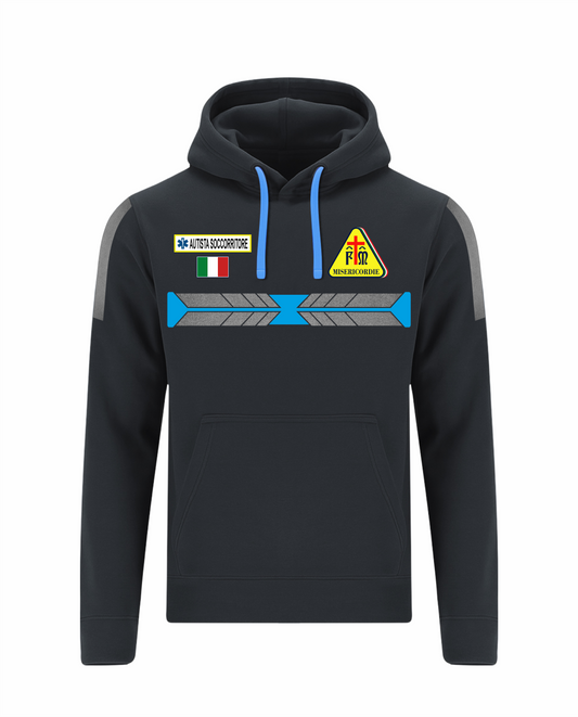 Felpa con cappuccio blu scuro Misericordie alta visibilità rifrangente