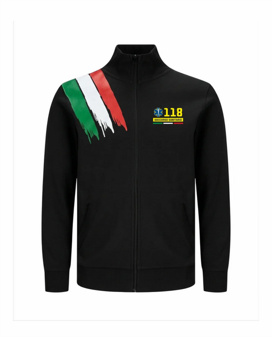 Felpa ITA zip nera 118