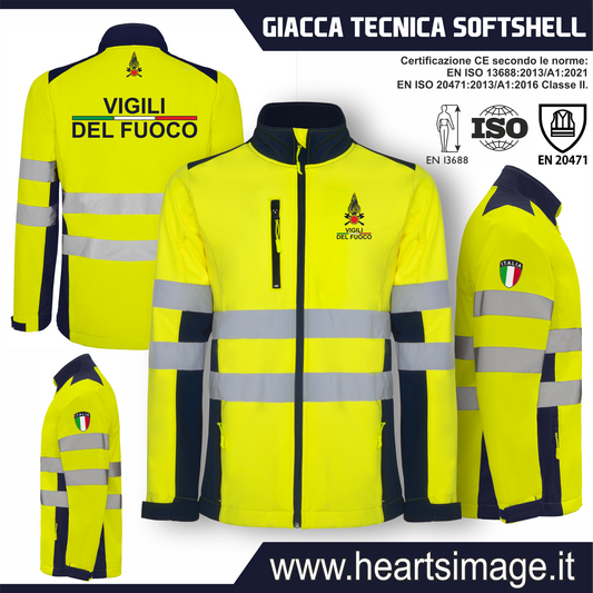 Giacca softshell alta visibiltà dei Vigili del Fuoco