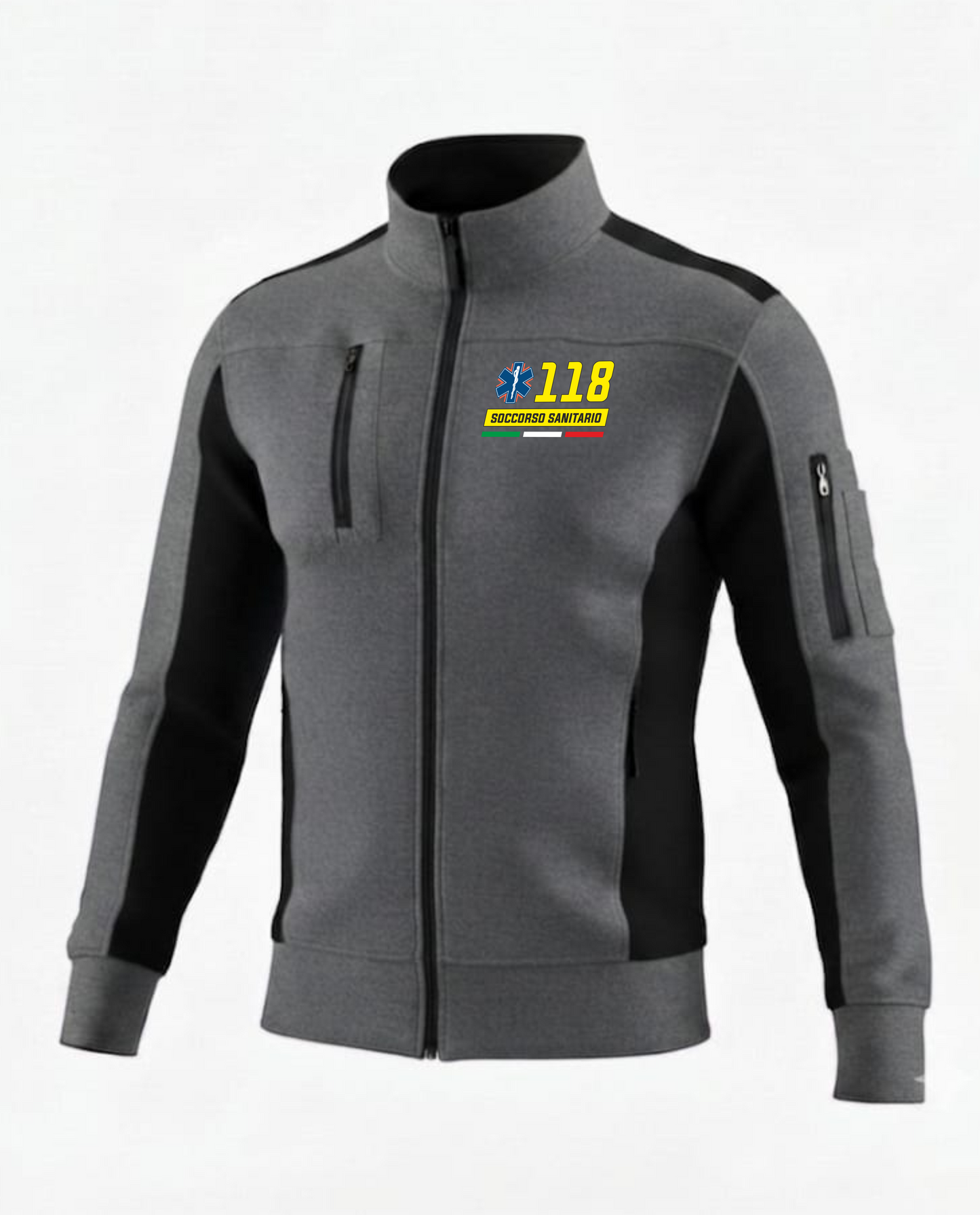 Felpa Cambridge grigia zip del 118