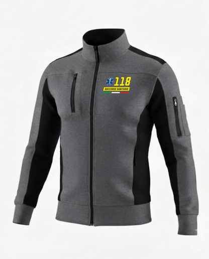 Felpa Cambridge grigia zip del 118