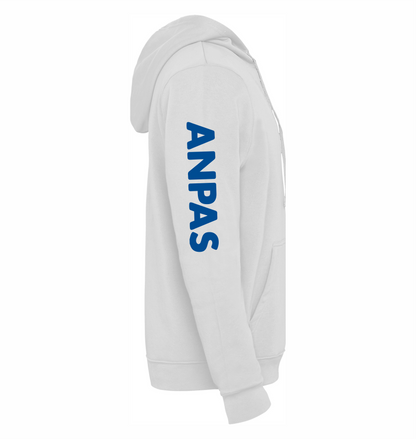 Felpa bianca con cappuccio dell'ANPAS
