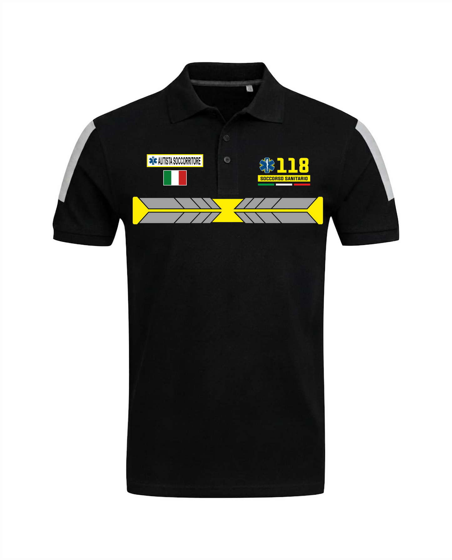 Polo ad Alta visibilità Rifrangente nera del 118