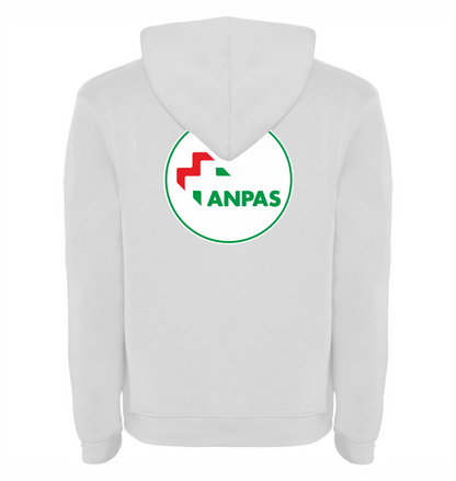 Felpa bianca con cappuccio dell'ANPAS