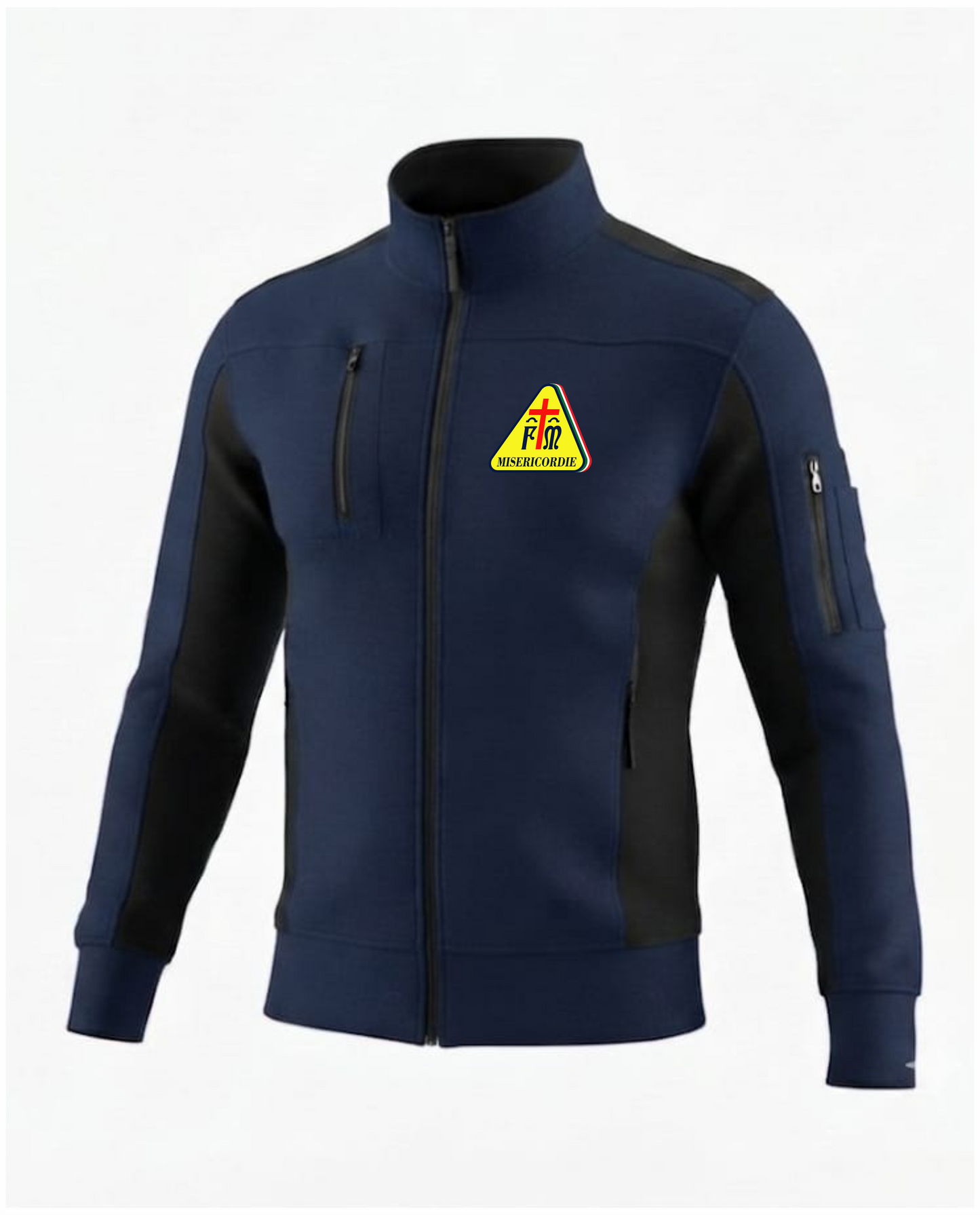 Felpa Cambridge blu scuro zip del Misericordie